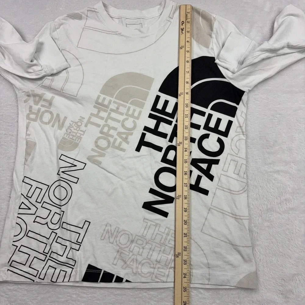 The North Face Reg. Fit Long Sleeve T-Shirt Womens M White Graphic Logo